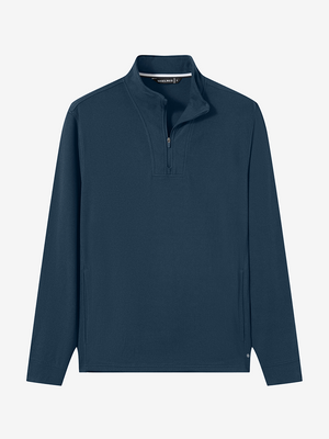 Heather Brushed Rib Knit Quarter Zip with 2 Pockets