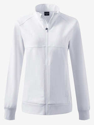 Women's Water-Resistant Stretch Fleece Lined Jacket in white, 3D product view