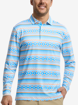 Polo de manga larga ligero con estampado