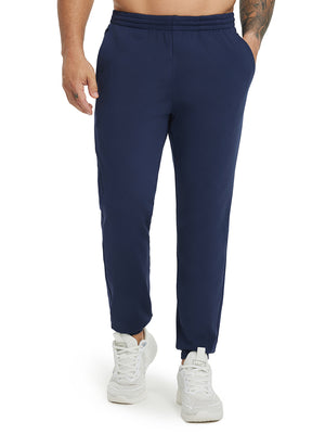 Model wearing Water Resistant Comfy Fleece Golf Joggers in navy, lower body front view
