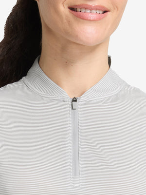 Women's 4-Way Stretch Q-Zip Pin Striped Golf Shirts