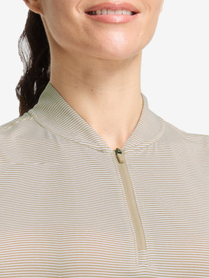 Women's 4-Way Stretch Q-Zip Pin Striped Golf Shirts