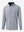 Heather Pinstripe Brushed Dry Fit Quarter Zip Pullover in navy, front chest detail showing brushed fabric and pinstripe texture