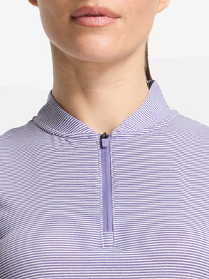 Women's 4-Way Stretch Q-Zip Pin Striped Golf Shirts