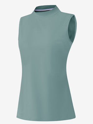 Women's Moisture-Wicking Mock Neck Sleeveless Golf Tops