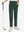 Boys Stretch Fleece Lined Casual Golf Pants in forest green, front lower body view with golf club