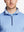 Front view from nose to chest, model wearing LIGHT BLUE MELANGE Moisture Wicking Quarter Zip Pullover.