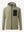 3D front view of full zip fleece hoodied jacket in desert yellow, showing soft texture and sleek cut.