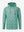 Front 3D view of youth full print hoodies pullover showing detailed fabric and fit, green rugby.