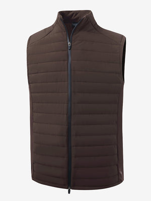 Lightweight Water Resistant Puffer Vest in coffee brown, 3D product view