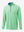 3D front view of the lightweight golf quarter zip pullover in light green, clean and athletic design.