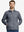 Front view of model with both hands in side pockets, wearing Golf Fleece Winter Jacket in dark grey.