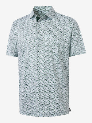 4 Way Stretch Print Collared Polo Shirts
