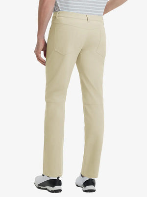 Back view of Stretch Plain Everyday Pants, tailored silhouette with clean lines – LIGHT KHAKI