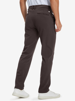 Golf Lightweight Fleece Lined Dress Pants in coffee brown, front lower body fit view