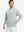 Model front upper body, one hand in pocket, wearing texture solid hoodies pullover, light grey heather.
