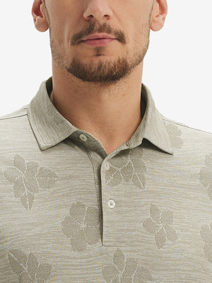 Breathable Jacquard Pattern 3-Button Golf Polo