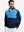 Model front upper body wearing Fleece lined golf quarter zip with sleek navy/blue look