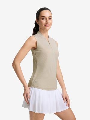 Women's 4-Way Stretch Q-Zip Pin Striped Golf Shirts