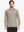 Front half-body view of model wearing DARK KHAKI Long Sleeve Solid Jersey Polo