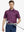 MAELREG Men's Performance Jersey Print Polo in Navy Rose Abstract – front half-body with golf pose