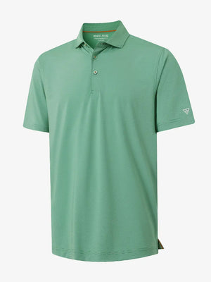 Folded EMERALD STRIPE Pinstripe Jersey Performance Polo neatly displayed								
