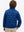 Back upper-body view of boys windproof puffer jacket with pockets on model, shown in klein blue.