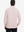 Back upper body view of the light pink lightweight golf pullover, model turns head slightly with ease.