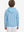 Back upper body view of model wearing youth full print stylish hoodies pullover, blue dinosaur.