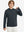Front upper body view of youth long sleeve hoodied with kangaroo pocket in dark grey, casual fit.