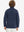 Model in kids soft lightweight fleece lined jacket in navy, showing back half-body view.