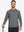 Model holding a golf club, dressed in the Black Grey Heather Athletic Golf Hoodie with a sleek fit.