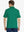 Back half-body view of model wearing GREEN Elegant Performance Jacquard Polo
