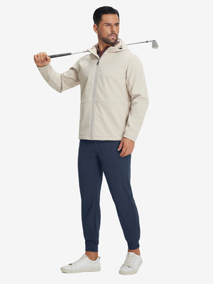 Lightweight Ankle-Zip Sweatpants with 4 Pockets in navy, full body front view with golf club