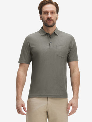 Moisture Wicking Heather Chest Pocket Golf Shirts
