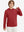 Front upper body view of youth long sleeve hoodied with kangaroo pocket in red, casual fit.