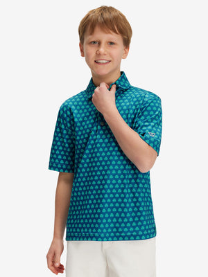 Youth Print Stretch Lightweight Polo Shirts