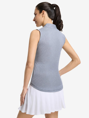 Women's 4-Way Stretch Q-Zip Pin Striped Golf Shirts