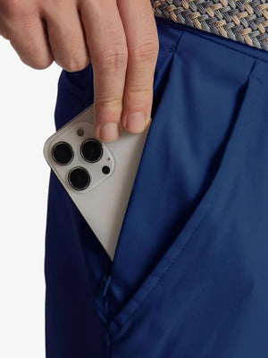 iPhone in pocket detail – MAELREG Water Resistant Shorts, 9 Inch Cobalt