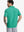 Back half-body view of model in GREEN WHISKEY GLASS Popular Heather Print Polo