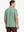 Back half-body view of model in BERYL GREEN Stylish Chest Print Snap Polo