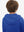 Back upper view of youth long sleeve hoodied with kangaroo pocket in klein blue, showing fit and shoulders.