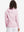 Back upper view of model in women's lightweight hoodies pullover, showing relaxed fit in pale pink.