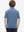 Back upper body of Kids stripe golf polos with clean lines and blue denim stripe tone