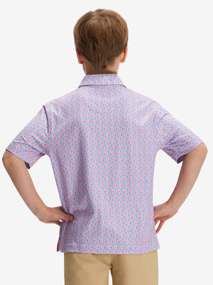 Youth Print Stretch Lightweight Polo Shirts