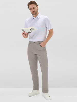 Textured Proflex Chino Pants With 5 Pockets