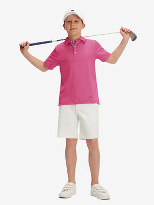 Boys Quick Dry Fit Athletic Solid Polo Shirts