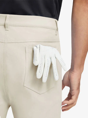 LIGHT KHAKI 4-way Stretch Performance Solid Shorts, back pocket holding golf glove, 7 Inch design