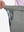 Detail view of elastic waistband on gray blue breathable casual slacks with 4 pockets