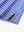 Hem slit detail of BLUISH BLUE/WHITE STRIPE Youth Performance Golf Polo highlighting stitching and finish.
